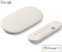 Google TV Streamer 4K, HDR10, Dolby Vision Atmos, 4GB+32GB, glasovni daljinec, bel (Porcelain)