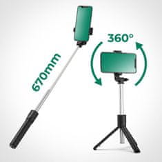 MG Telescopic Bluetooth selfie stick 0.7m, črna