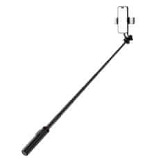 MG Tripod Bluetooth selfie stick z LED lučko 1.3m, črna