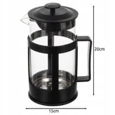 Ruhhy Steklena posoda s stiskalnim filtrom za kavo ali čaj 1000ml Frenchpress