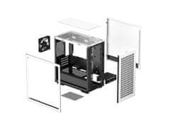 DEEPCOOL CH370 WH računalniško ohišje, MicroATX, kaljeno steklo, belo