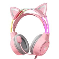 Onikuma ONIKUMA X15Pro Gaming slušalke Pink/Cat Ears