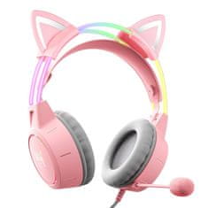 Onikuma ONIKUMA X15Pro Gaming slušalke Pink/Cat Ears