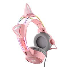 Onikuma ONIKUMA X15Pro Gaming slušalke Pink/Cat Ears