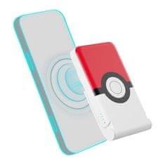 OTL Magnetna powerbank OTL 5000 mAh, USB-C 15W, Pokemon Pokeball s stojalom (bela in rdeča)