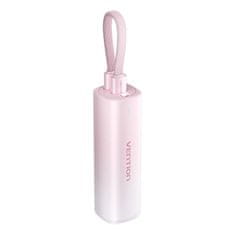 Vention Powerbank 5000mAh Vention FHWR0 20W + kabel USB-C s strelo (roza)