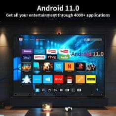 Smart Plus Mini projektor P330W - Android 11, 280 ANSI lumnov, podpora 4K/8K, ločljivost 1080P, WiFi 6, BT 5.0, prenosni domači kino za Android/iOS