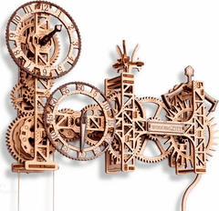 Wooden city 3D Steampunk stenska ura Puzzle 269 kosov