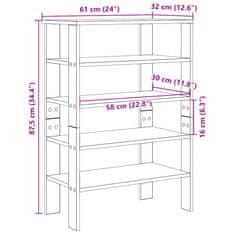 Vidaxl Regal za čevlje črn 61x32x87,5 cm inženirski les