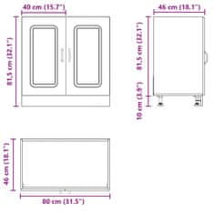 Vidaxl Osnovna omarica za umivalnik Kalmar dimljen hrast 80x46x81,5cm