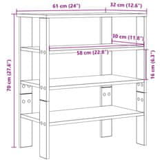 Vidaxl Regal za čevlje rjav hrast 61x32x70 cm inženirski les