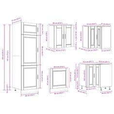 Vidaxl 14kosov kuhinjska omarica Porto dimljen hrast inženirski les