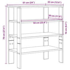 Vidaxl Regal za čevlje sonoma hrast 61x32x70 cm inženirski les