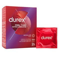 Durex Kondomi Feel Thin Extra Lubricated Regular Fit (Odtenek 24 ks)