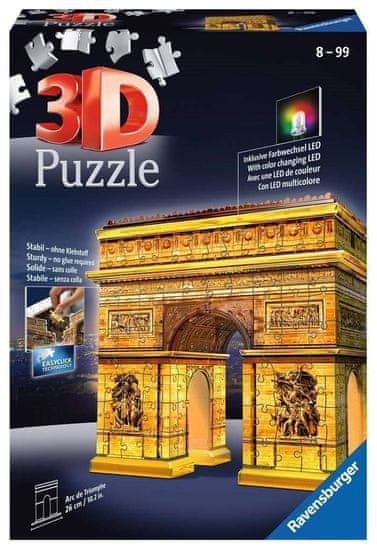 Ravensburger Nočna izdaja 3D sestavljanke - Triumfalni lok 216 kosov