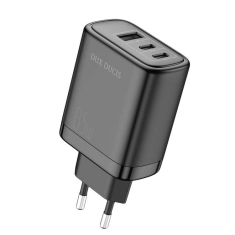 Adapter hišni polnilec 220V C110 Super SI Charge 65W vhod 1x USB A in 2x Type C - Original (EU Blister) črn