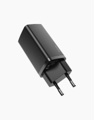 Adapter hišni polnilec 220V Gun2Lite Quick Charge 65W vhod 1x USB A in 1x Type C - Original (EU Blister) črn