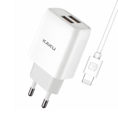 Hišni polnilec Q/HHDZ 2,4A 2x USB vtič s polnilnim kablom Lightning bel