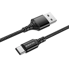 Podatkovni kabel BX54 (Fast Charge) 3A vhod Type-C na USB-A 1m, črn