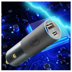 Avtopolnilec Hyper dual charger adapter USB A in Type C PD 100W 3,0 QC - siv