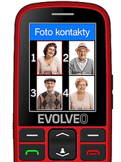 Evolveo Easyphone EG telefon za starejše z GPS sledilnikom - rdeč