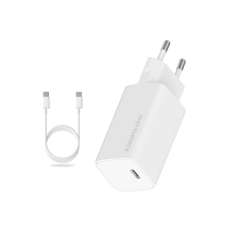 Adapter BHR5515GL hišni polnilec 220V Quick Charge GunFast 65W vhod 2x Type C in USB A s kablom Type C - Original (EU Blister) bel