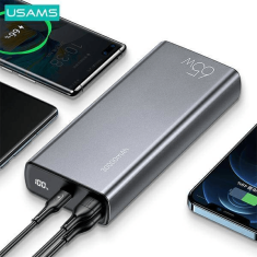 Zunanja baterija powerbank 30.000 mAh US-CD165 Quick Charge / PD 65W z LCD-jem / 3x izhod - črn