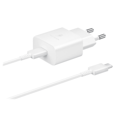 Hišni polnilec Fast Charge EP-T1510XWE 15W PD + kabel EP-DA705BWE TYPE C bel - original