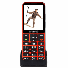 Evolveo Easyphone LT EP-880 telefon za starejše na tipke 4G rdeč