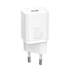 Adapter hišni polnilec 220V Super-SI Quick Charge 30W vhod Type C - Original (EU Blister) - bel