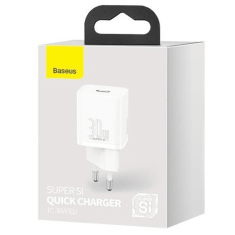 Adapter hišni polnilec 220V Super-SI Quick Charge 30W vhod Type C - Original (EU Blister) - bel