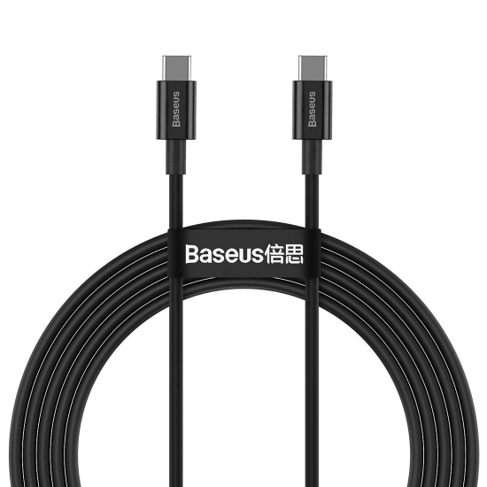 BASEUS Podatkovni kabel CATYS-C011 Superior QC Type C na Type C 100W 2m - črn