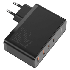 Adapter hišni polnilec 220V Gun2 Pro Quick Charge 100W vhod 2x USB A in 2x Type C - Original (EU Blister) črn