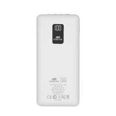 Prenosna baterija VA2210 ("Powerbank") 10.000 mAh 10W, bel, z LCD ekranom in 4 podatkovni kabli (MicroUSB, Type-C, Lightning, USB-A) za vse telefone in tablice