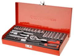 Extol Premium vtičnice, set 45 kos, 1/4&quot;, CrV, 