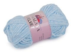 Pletena preja Velvet 100 g - (90006) svetlo modra