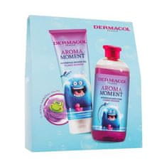 Dermacol Aroma Moment Plummy Monster Set pena za kopel Plummy Monster 500 ml + gel za prhanje Plummy Monster 250 ml + gobica za prhanje za otroke