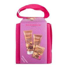 Dermacol Aroma Moment Macadamia Truffle Set gel za prhanje Macadamia Truffle 250 ml + losjon za telo Macadamia Truffle 200 ml + pena za kopel Macadamia Truffle 2 x 15 ml + torbica unisex