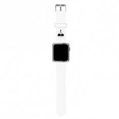 Silikonski pašček za uro za Apple Watch 38 / 40 mm - Karls Head - bel - KLAWMSLKW