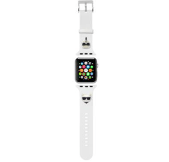 Silikonski pašček za uro za Apple Watch 42 / 44 / 45 mm - Heads - bel - KLAWLSLCKW