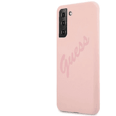 Guess GUHCS21MLSVSPI Big Logo silikonski ovitek za Samsung Galaxy S21 Plus G996 - roza z napisom