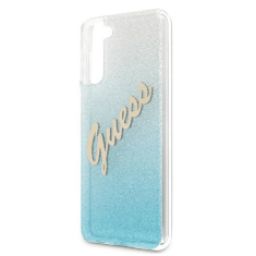 Guess GUHCS21MPCUGLSBL silikonski ovitek za Samsung Galaxy S21 Plus G996 Bling Glitter - srebrno moder