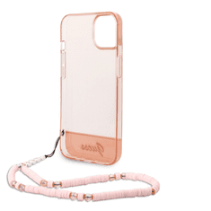 Guess GUHCP14MHGCOHP za iPhone 14 Plus - roza silikonski ovitek s perla zapestnico