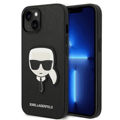 Karl Lagerfeld Originalen ovitek iPhone 14 Plus 6.7 - Karls Head - črna zaščita - KLHCP14MSAPKHK