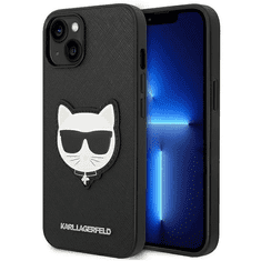 Karl Lagerfeld Originalen ovitek iPhone 14 Plus 6.7 - Choupette Head - črna zaščita - KLHCP14MSAPCHK