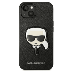 Karl Lagerfeld Originalen ovitek iPhone 14 Plus 6.7 - Karls Head - črna zaščita - KLHCP14MSAPKHK