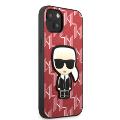 Karl Lagerfeld Originalen ovitek iPhone 13 6.1 - Monogram ikonik - rdeča zaščita - KLHCP13MPMNIKPI