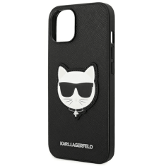 Karl Lagerfeld Originalen ovitek iPhone 14 Plus 6.7 - Choupette Head - črna zaščita - KLHCP14MSAPCHK