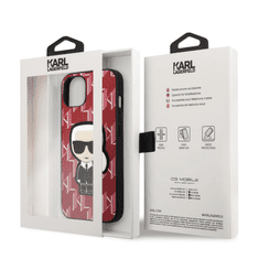 Karl Lagerfeld Originalen ovitek iPhone 13 6.1 - Monogram ikonik - rdeča zaščita - KLHCP13MPMNIKPI