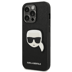 Karl Lagerfeld Originalen ovitek iPhone 14 Pro - Karls Head - črna zaščita - KLHCP14LSAPKHK